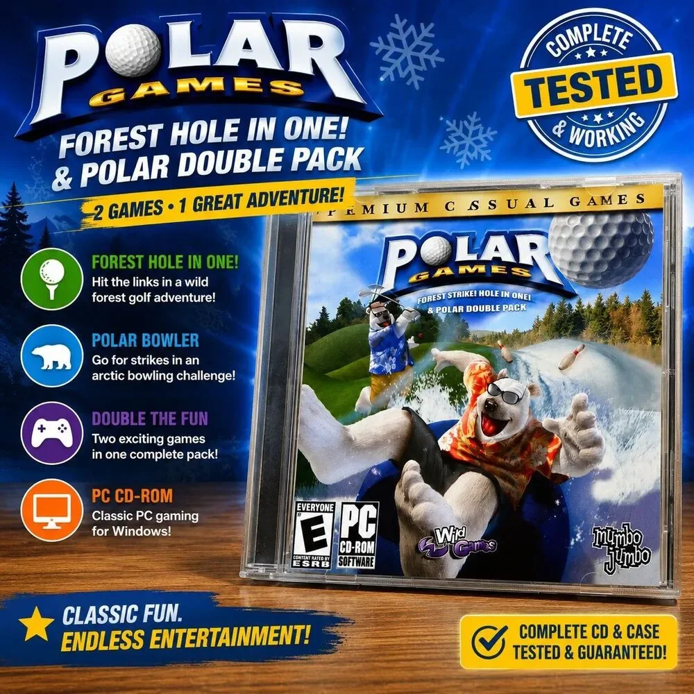 Polar Games PC CD-ROM Forest Hole in One & Polar Double Pack Complete Tested